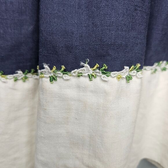 HARTSTRINGS Girls Dress Size 5 Linen Blend Blue Back Tie and Buttons Sleeveless - Picture 4 of 8